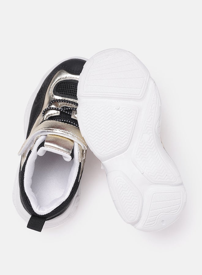 Hoppipola Kids Contrast Panel Sneakers Gold/Black - Image 3