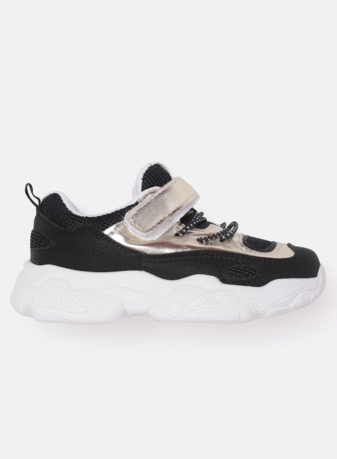 Hoppipola Kids Contrast Panel Sneakers Gold/Black - Image 1