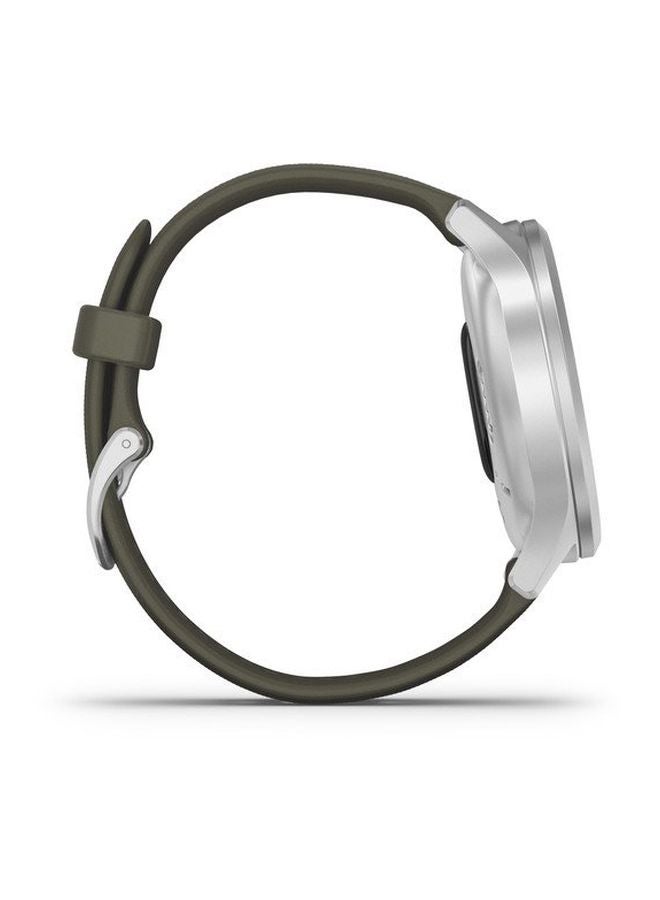 GARMIN Vivomove Style - 39MM - Silver aluminium case with moss silicone band - Up to 5 Days of  Battery life  - Oled Display, Chemically-strengthened glass, Heart Rate Monitor, All day stress monitor, Smart notification, Women Health Tracking, iOS and Android compatible Moss  - Image 5