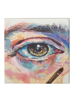 Eye Drawing Abstract Theme Canvas Wall Painting With Hidden Frame Multicolour 30 x 30cm