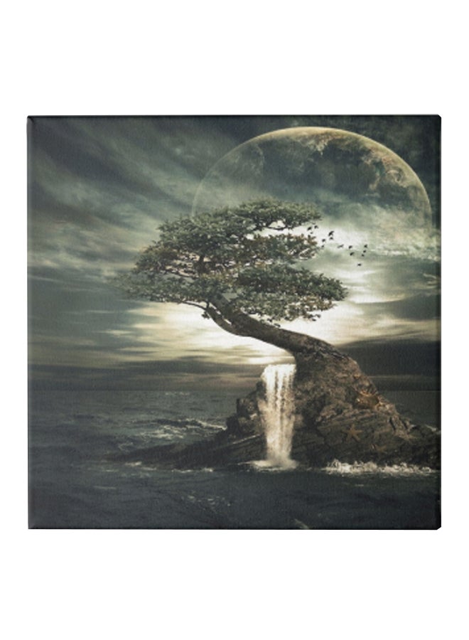 Nature Theme Canvas Wall Painting With Hidden Frame Multicolour 30 x 30cm
