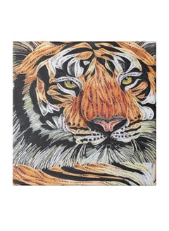 Tiger Theme Canvas Wall Painting With Hidden Frame Multicolour 30 x 30cm