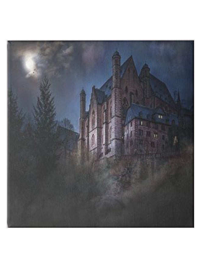 Mystical Castle Printed Canvas Wall Painting With Hidden Frame Multicolour 30 x 30cm