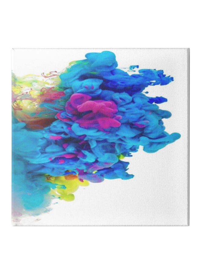 Blue Smoke Themed Canvas Wall Painting With Hidden Frame Multicolour 30 x 30cm