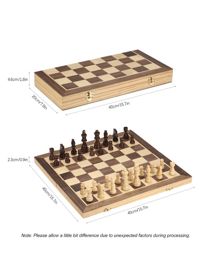 مجموعة لعبة الشطرنج المغناطيسية مصنوعة من الخشب وقابلة للطي 40 x 20 x 4.6سم - Image 4