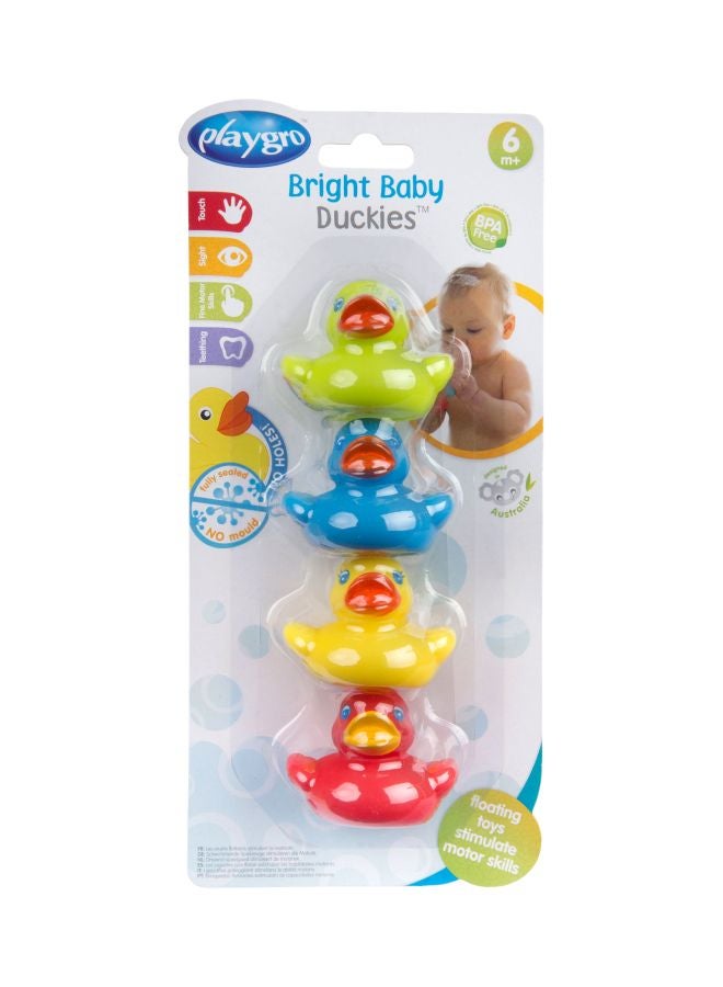 playgro 4-Piece Bright Baby Duckies Bath Toy Set 187480 4.5x5.5x5.5cm - Image 2