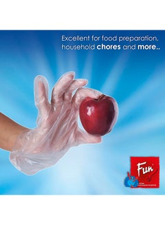 Fun 100-Piece Powder Free Dispoable Gloves Clear Free Size  - Image 2
