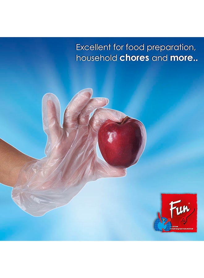 Fun 100-Piece Powder Free Dispoable Gloves Clear Free Size  - Image 2
