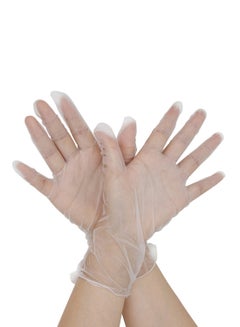 Generic 100-Piece Disposable Vinyl Gloves Transparent 13x7x24cm  - Image 1