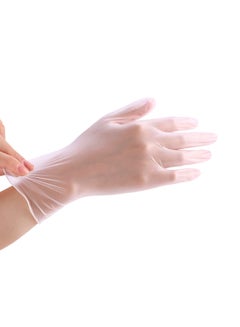 Generic 100-Piece Disposable Vinyl Gloves Transparent 13x7x24cm  - Image 2