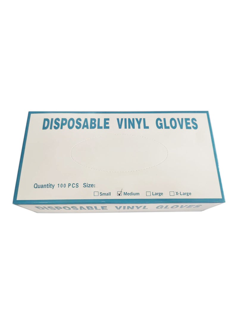 Generic 100-Piece Disposable Vinyl Gloves Transparent 13x7x24cm  - Image 5