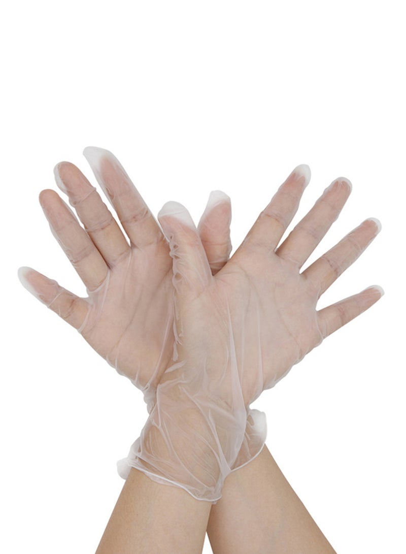 100-Piece Disposable Vinyl Gloves Transparent 13x7x24cm Transparent 13x7x24cm - Image 1