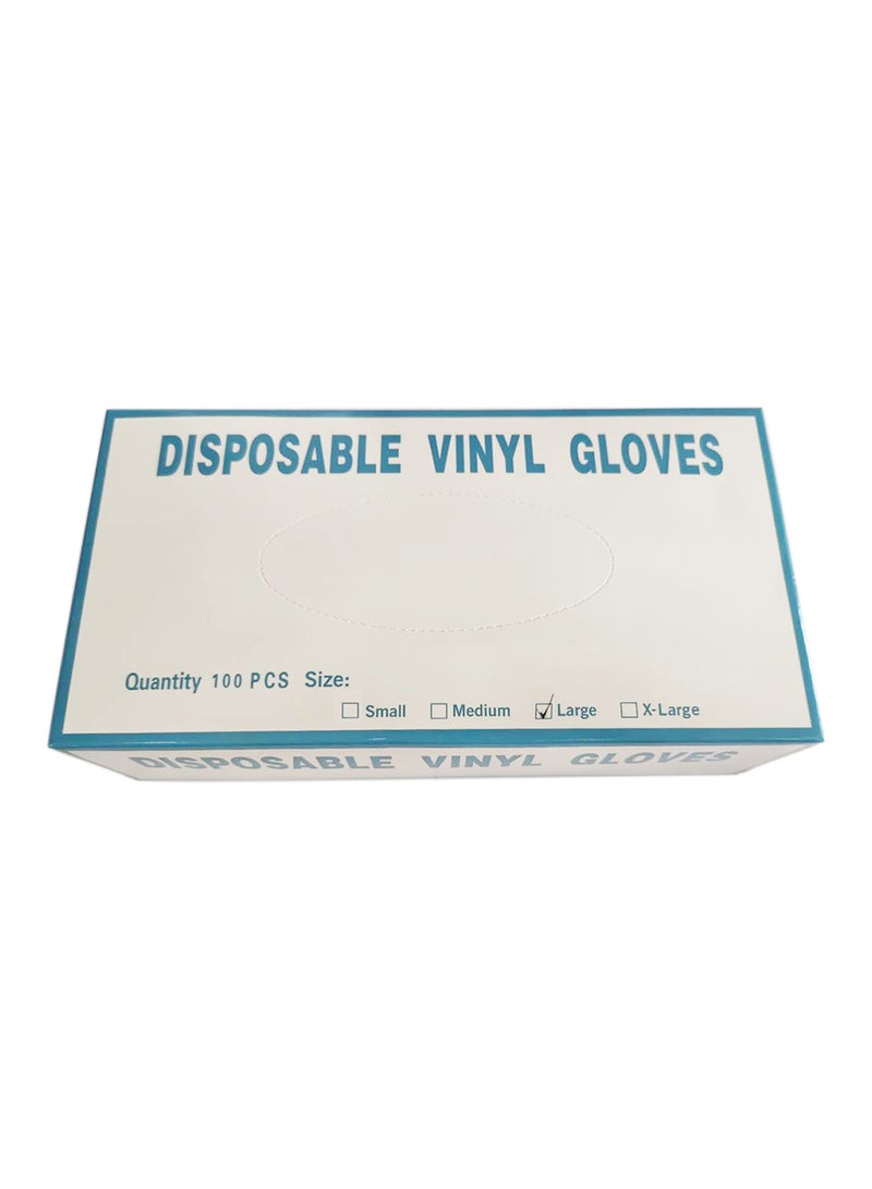 100-Piece Disposable Vinyl Gloves Transparent 13x7x24cm Transparent 13x7x24cm - Image 5