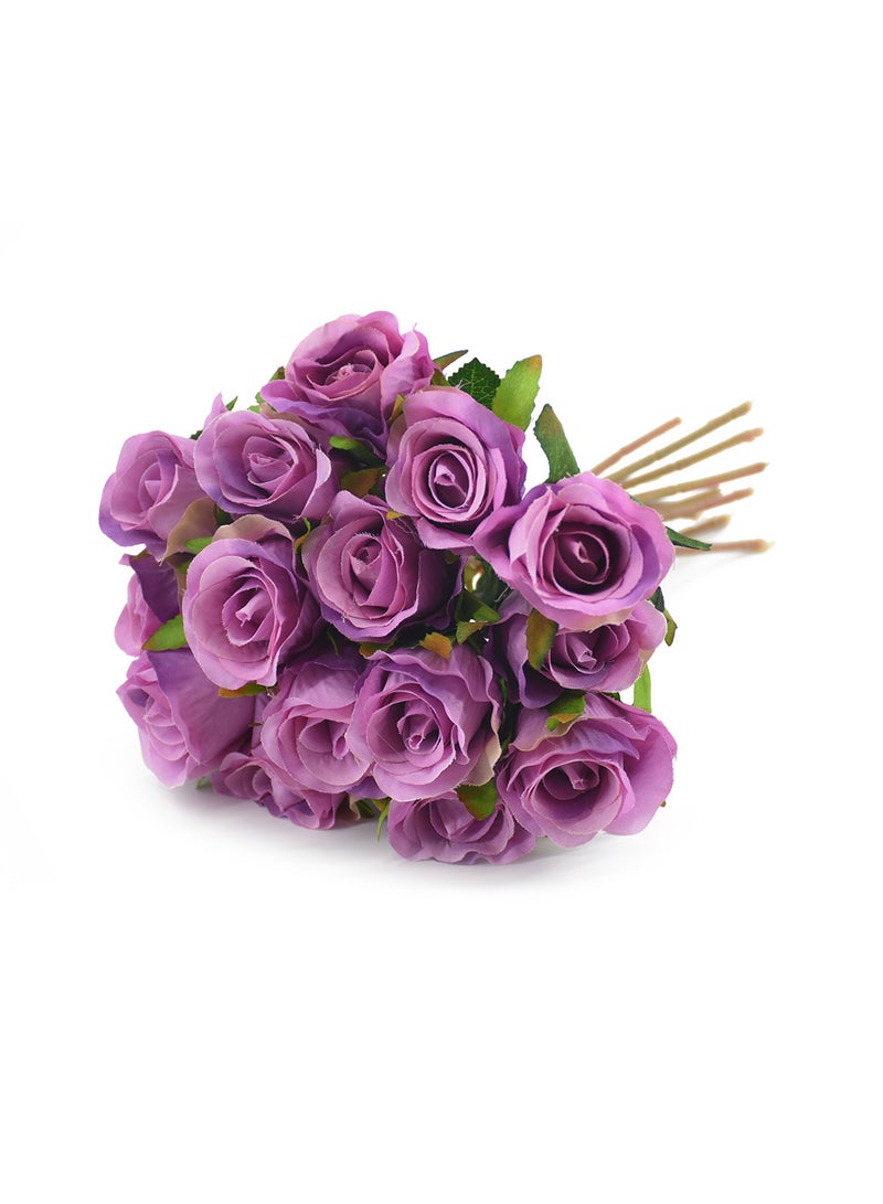 DRAMA HOME Bundle Of Artificial Flowers Green/Purple  - Image 2