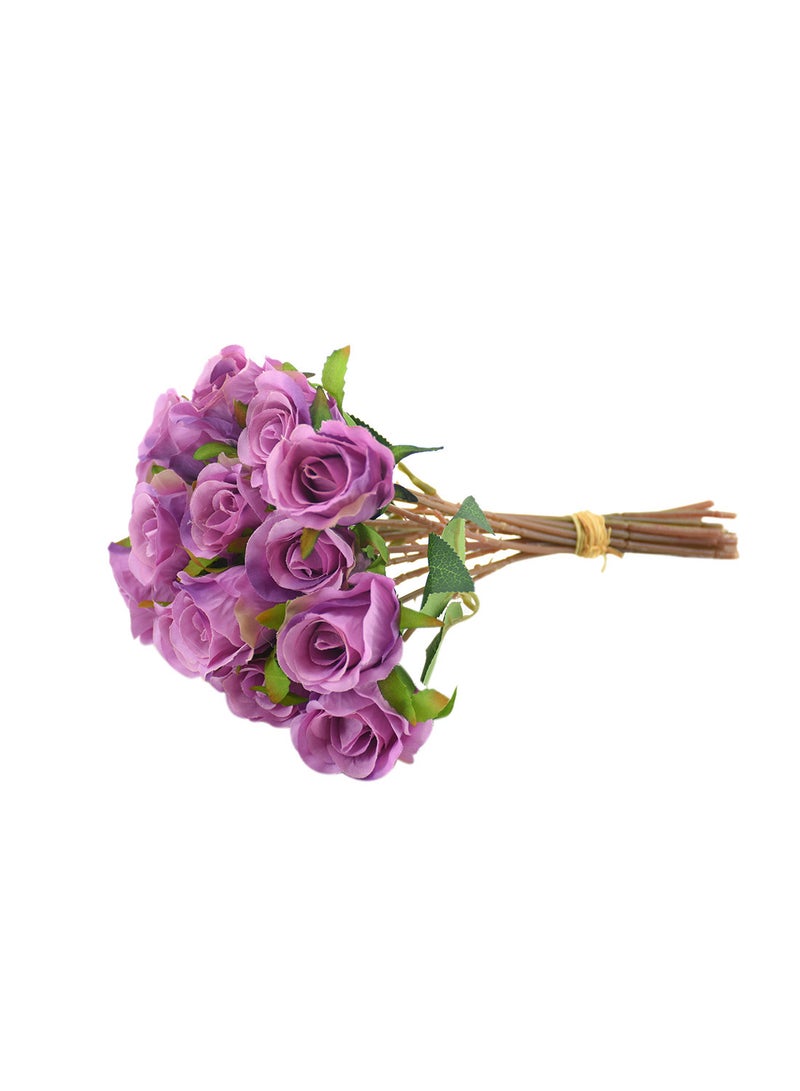 DRAMA HOME Bundle Of Artificial Flowers Green/Purple  - Image 1