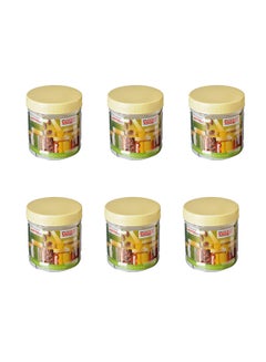 Sunpet 6-Piece Multipurpose Plastic Jar Container With Lid Set Clear/Yellow 1.5ml 