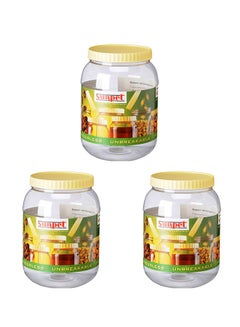 Sunpet 3-Piece Plastic Container Set Clear/Yellow 300ml 
