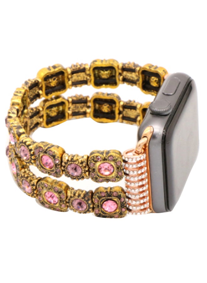 KAKAPI Replacement Band For Apple Watch Gold/Pink  - Image 2