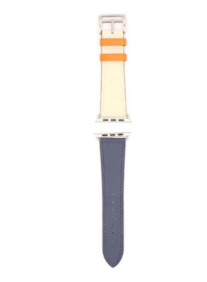 KAKAPI Replacement Band For Apple Watch Blue/Beige/Orange - Image 3