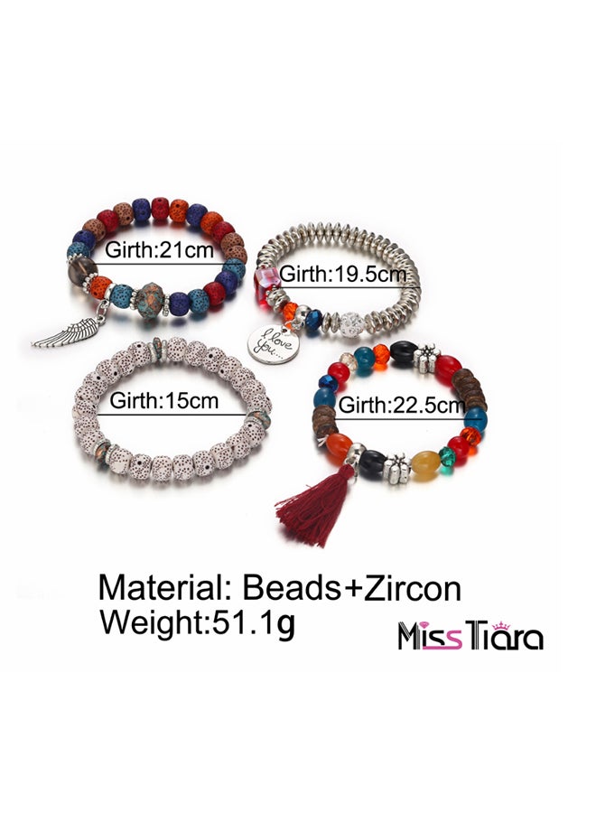 MissTiara 4-Layer Stylish And Beautiful Beaded Bracelet  - Image 2