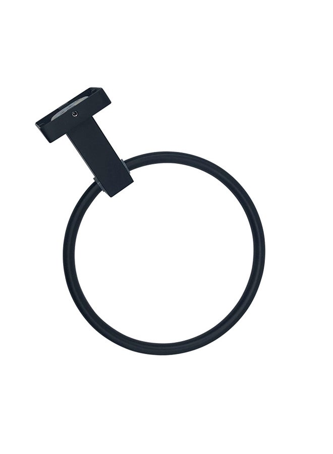 حامل مناشف حلقي يثبت على الحائط، مصنوع من الستانلس ستيل أسود 19x11x6.5سم - Image 2