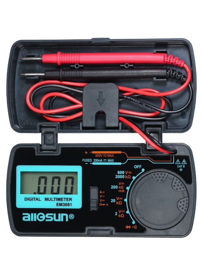 ALLOSUN Digital Multimeter With Case Black/Red  - Image 1