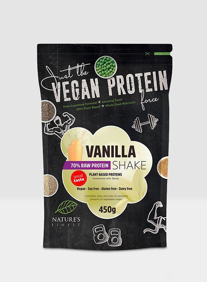Nature's Finest - Vegan Vanilla 70 Protein Shake Powder  Sweetened With Stevia 450G - Image 1