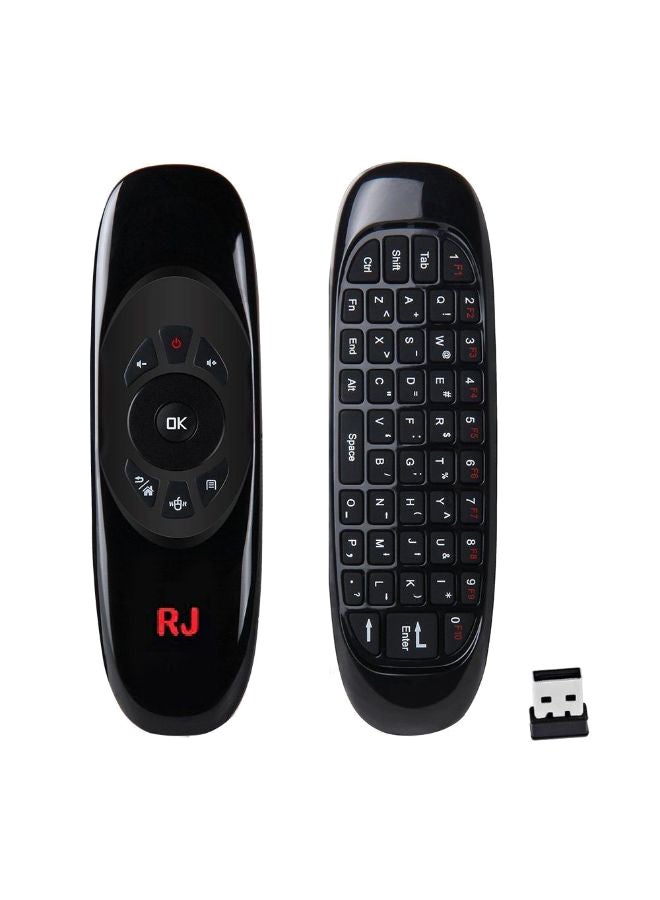 RJ 2-In-1 Mini Wireless Keyboard Air Mouse With Nano Receiver Black/Silver  - Image 2