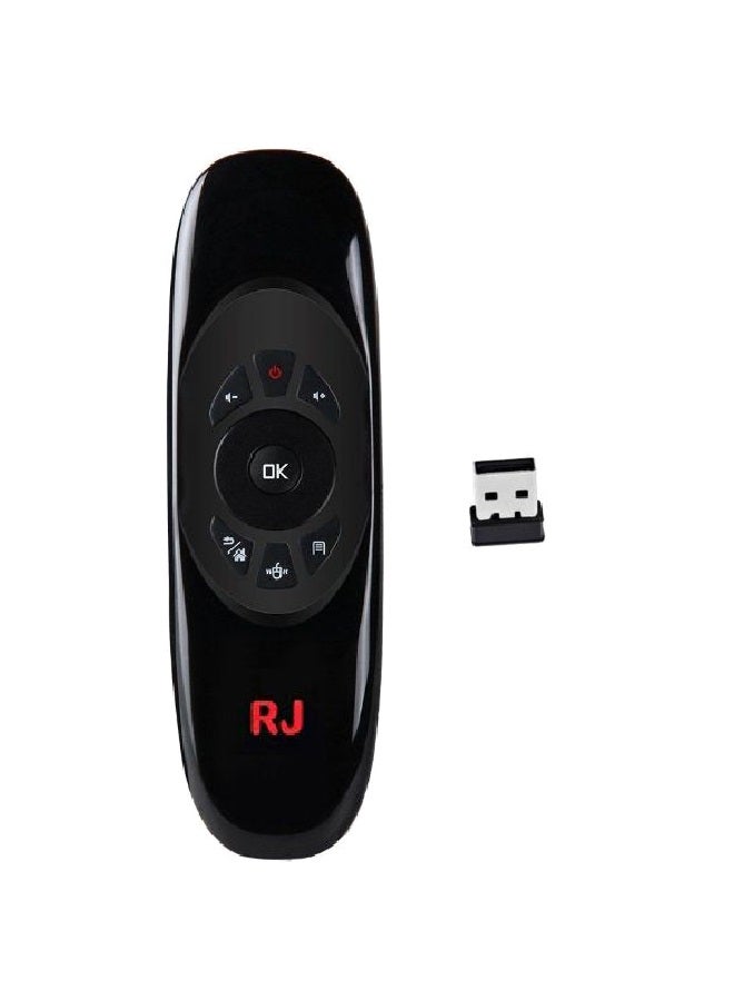 RJ 2-In-1 Mini Wireless Keyboard Air Mouse With Nano Receiver Black/Silver  - Image 1