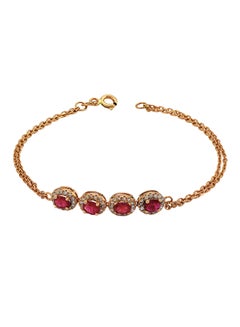 STARGEMS 16 Karat Gold Chain Bracelet Rose Gold  - Image 1