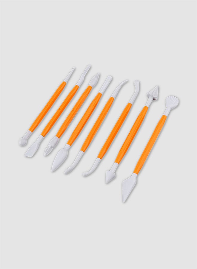 PREUP Piece Of  8 Fondant Cake Modelling Tools Set Kit Orange - Image 1