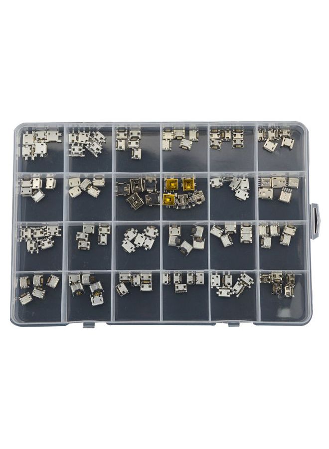 Generic - 120-Piece Micro USB Charging Connector Pin Female SMT Socket Jack Set With Box Silver - Image 1