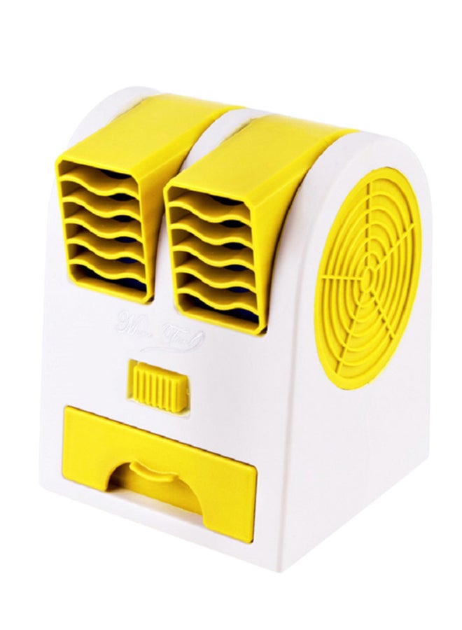 ماركة غير محددة مروحة من دون شفرات قابلة لإعادة الشحن مزودة بمنفذ USB أصفر/ابيض  - Image 1