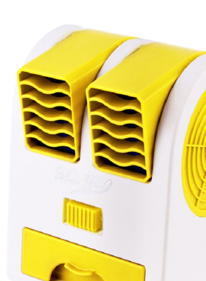 ماركة غير محددة مروحة من دون شفرات قابلة لإعادة الشحن مزودة بمنفذ USB أصفر/ابيض  - Image 2
