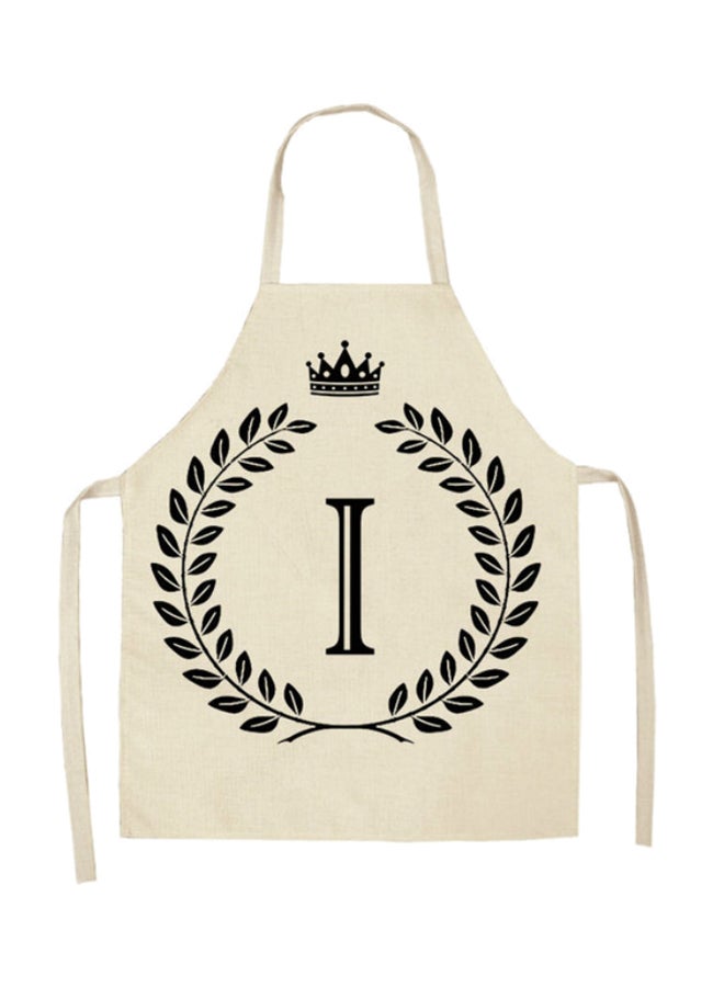 Letter I Printed Apron Beige 68 x 65cm 