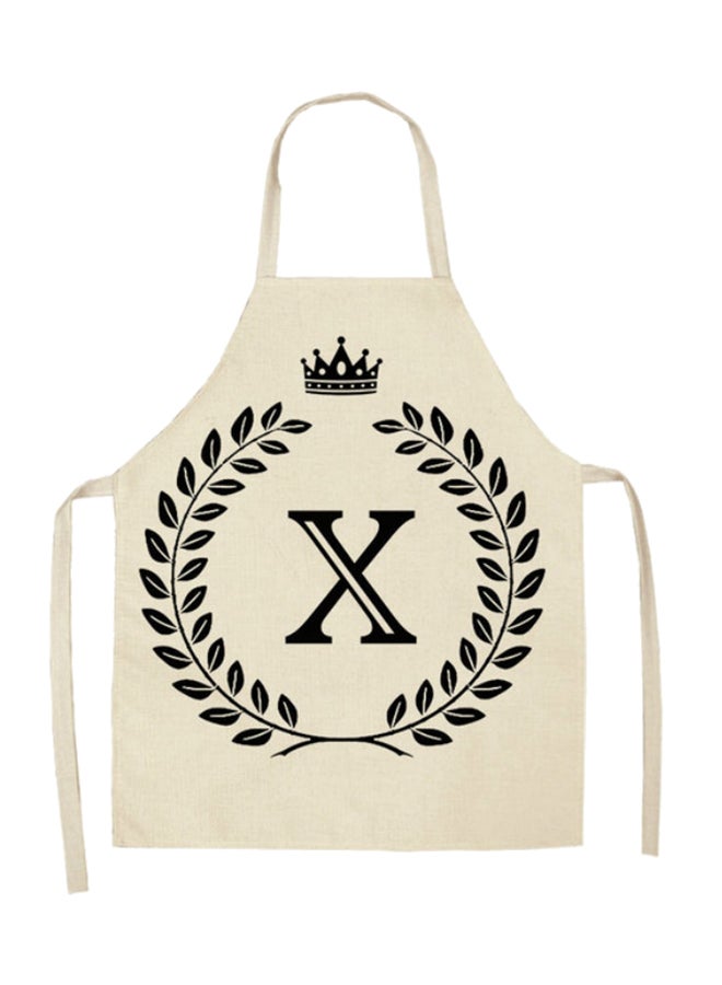 Letter X Printed Apron Beige 68 x 65cm 