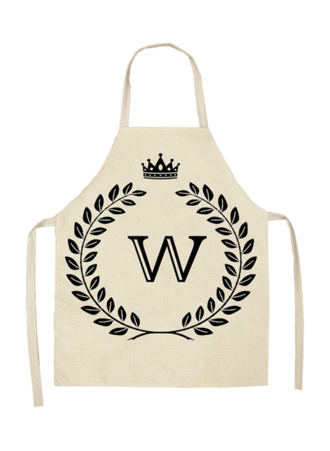 Letter W Printed Apron Beige 68 x 65cm 