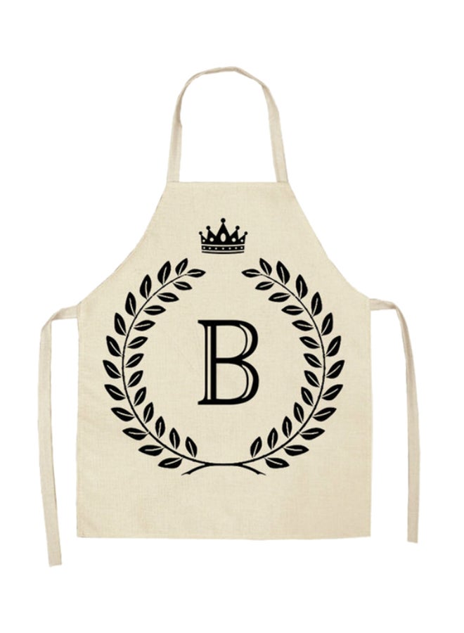Letter B Printed Apron Beige 47 x 38centimeter 