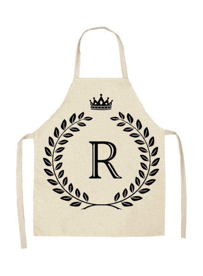 Letter R Printed Apron Beige 47 x 38cm 