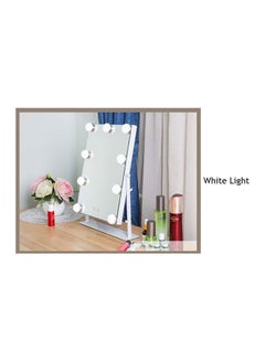East Lady Vanity Make Up Mirror With LED Light White/Clear/Silver 36.8x31centimeter  - Image 4