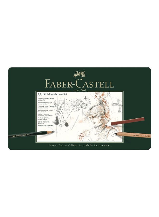 FABER-CASTELL - 33-Piece Pitt Monochrome Colored Pencil Set Multicolour - Image 1