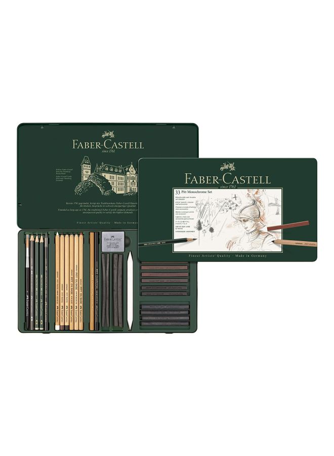 FABER-CASTELL - 33-Piece Pitt Monochrome Colored Pencil Set Multicolour - Image 1