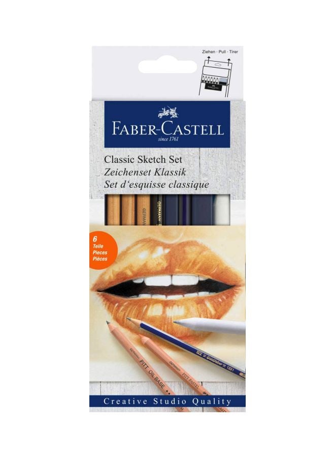 FABER-CASTELL 6-Piece Creative Studio Classic Sketch Set Black/Brown/White  - Image 2
