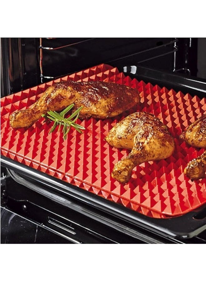 Silicone Pyramid Pan Nonstick Baking Mat Red 16 x 11.5 x 0.4inch  - Image 3