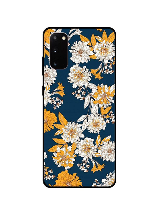 Covernex Protective Case Cover For Samsung Galaxy S20 Yellow White Flowers And Leaves Pattern 