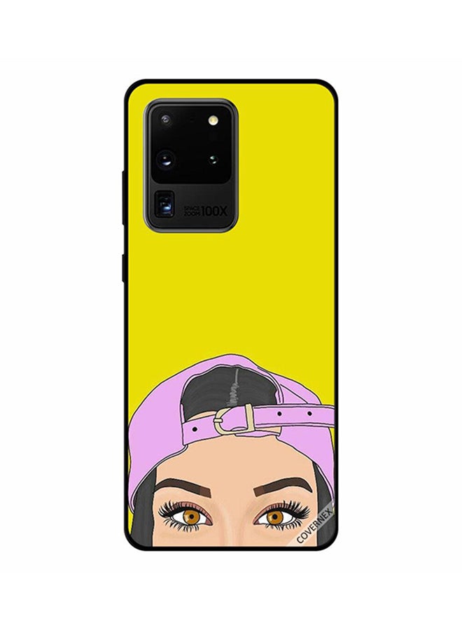 Covernex Protective Case Cover For Samsung Galaxy S20 Ultra Pink Cap Girl Apperaing At Bottom