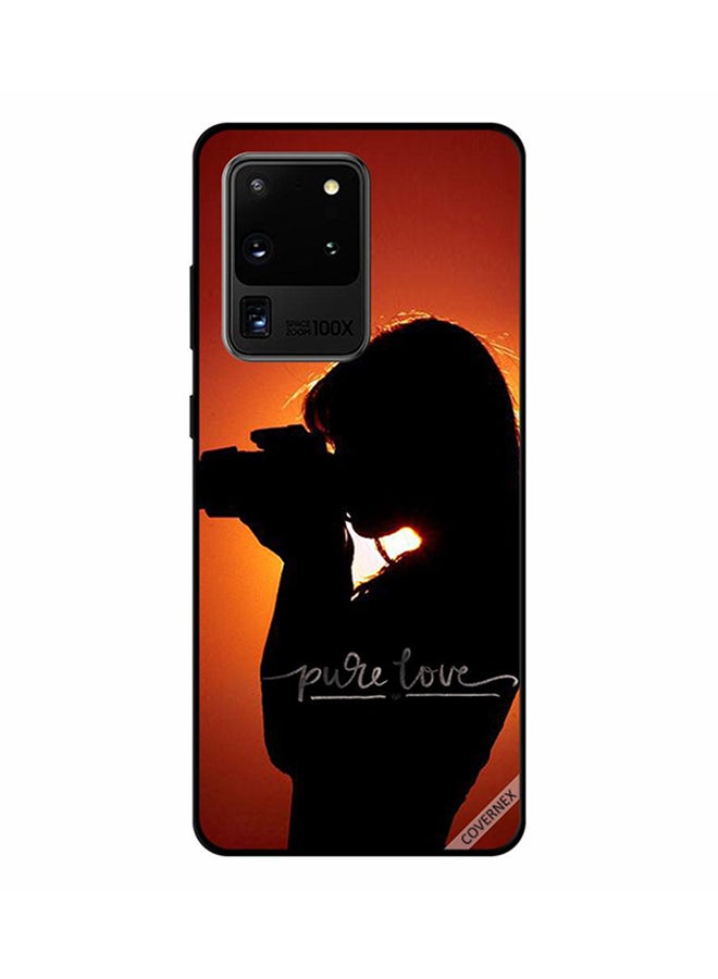 كوفرنيكس غطاء حماية واق لهاتف سامسونج جالكسي S20 ألترا بطبعة عبارة "Pure Love" - Image 1