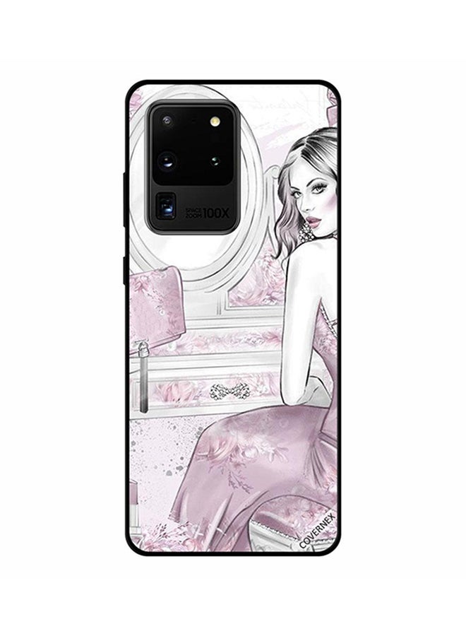 كوفرنيكس غطاء حماية واق لهاتف سامسونج جالكسي S20 ألترا بطبعة سيدة تتزين - Image 1
