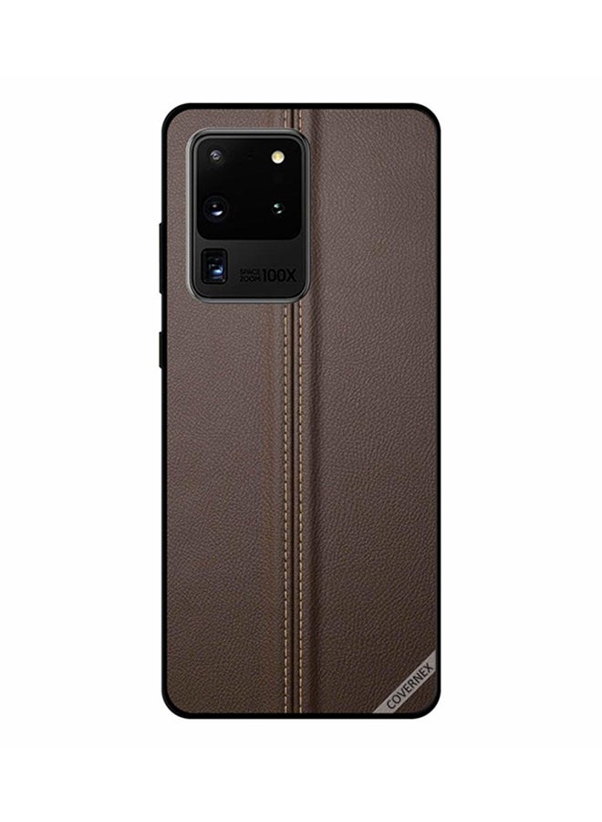 Covernex Protective Case Cover For Samsung Galaxy S20 Ultra Line In Middle Of Leather