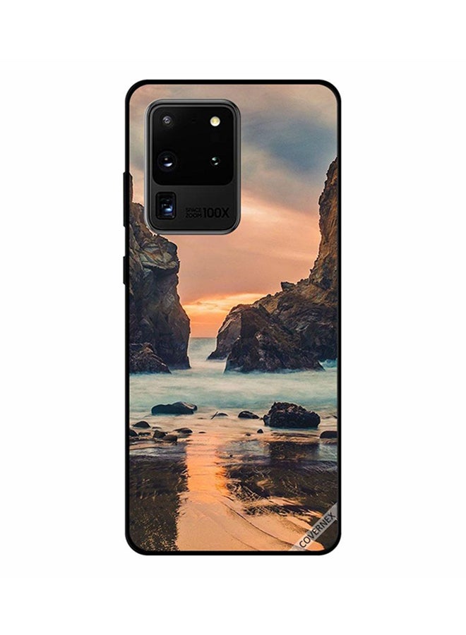 كوفرنيكس غطاء حماية واق لهاتف سامسونج جالكسي S20 ألترا بطبعة لمشهد البحر صباحاً من فوق التلال
